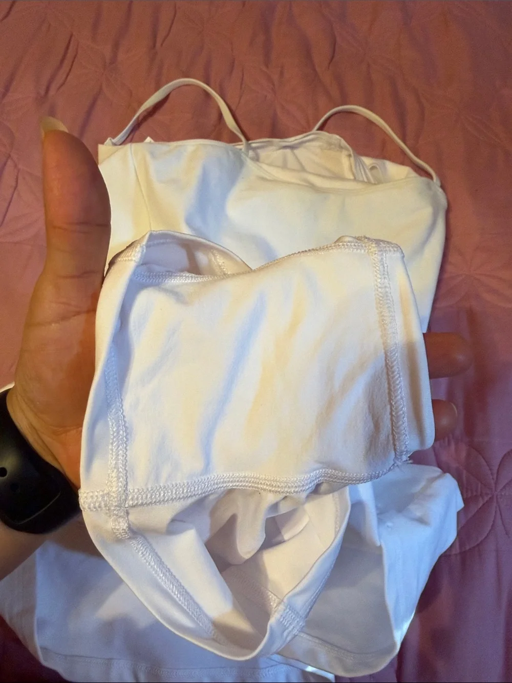 ALO Yoga White Spaghetti-Strap A-Line Dress